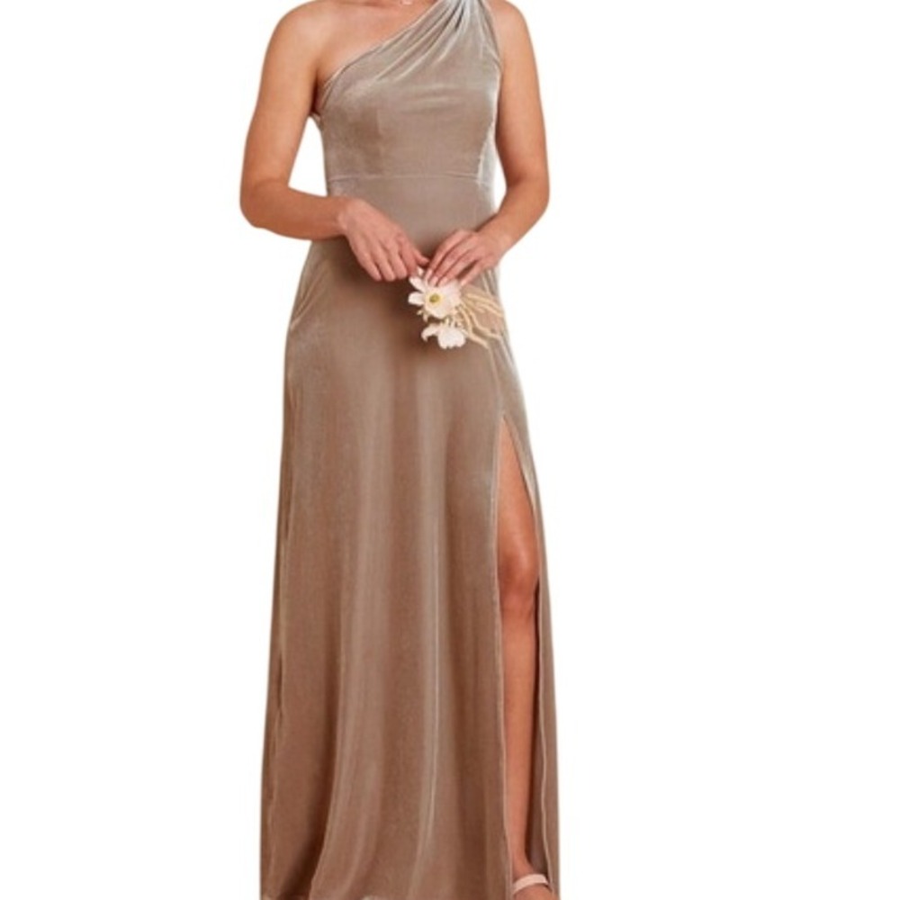 Birdy Grey Kira One Shoulder Velvet Maxi Dress‎ Formal Occasion Medium M